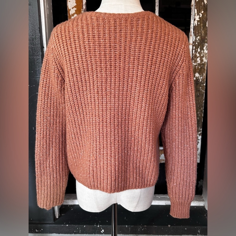 Sophie Rue Rust Chunky Knit Drawstring Hem Sweater Size M - Picture 4 of 7